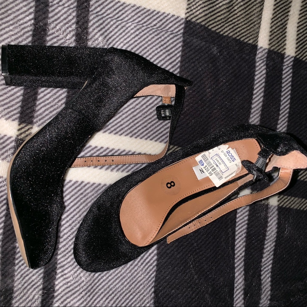 Black velvet heels